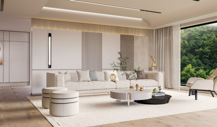 Minimalistisches Wohnzimmer.
