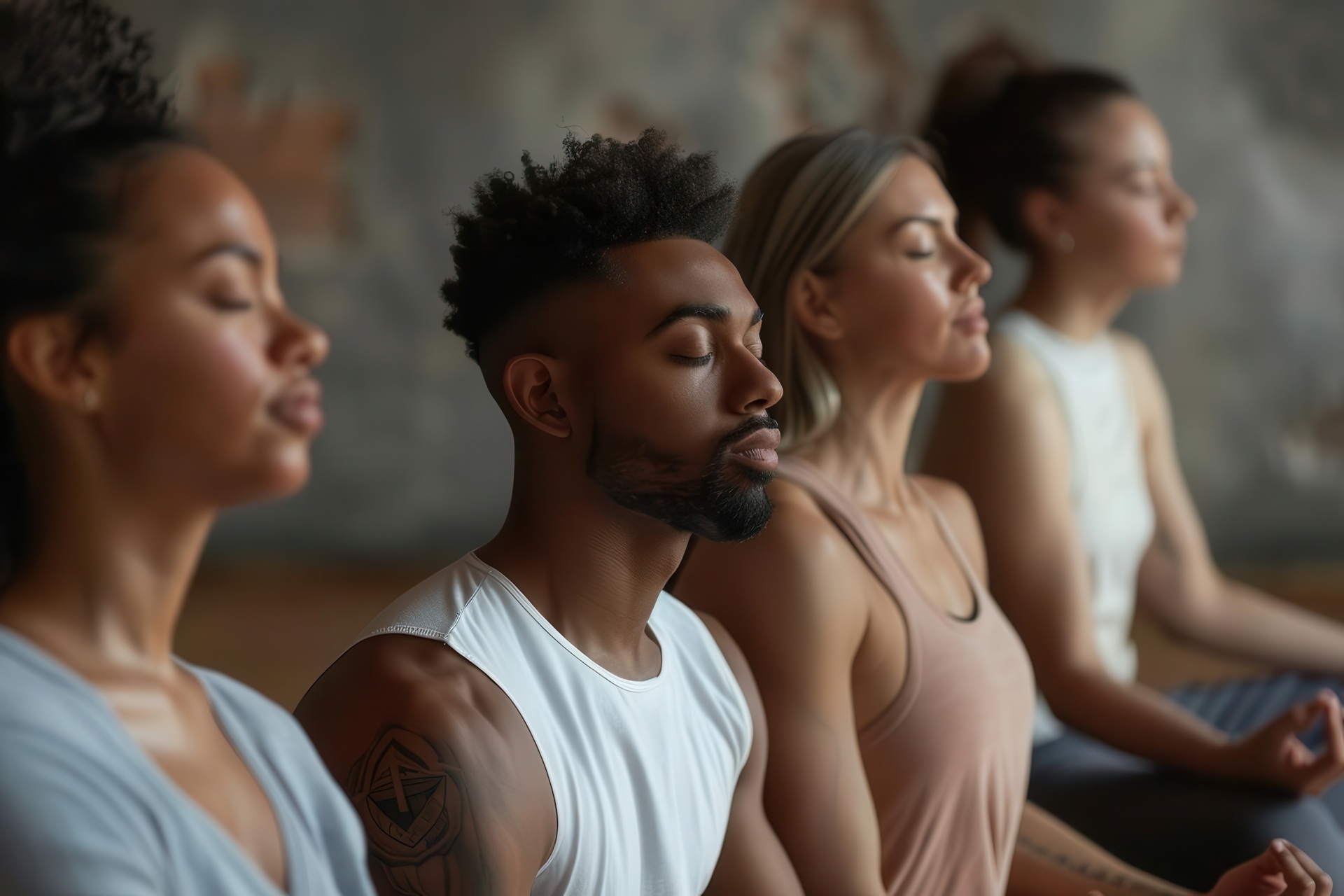 Menschen meditieren mit geschlossenen Augen | was ist Breathwork

