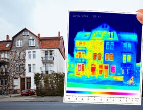 Thermografieaufnahme einer Altbaufassade | Entrümpelung Ludwigsburg